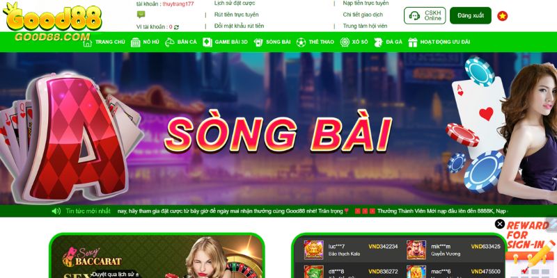 Giới thiệu chung về sảnh casino online Good88